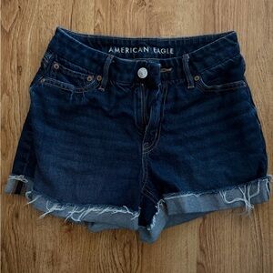 American Eagle Outfitters Dark Blue Denim Cutoff Shorts